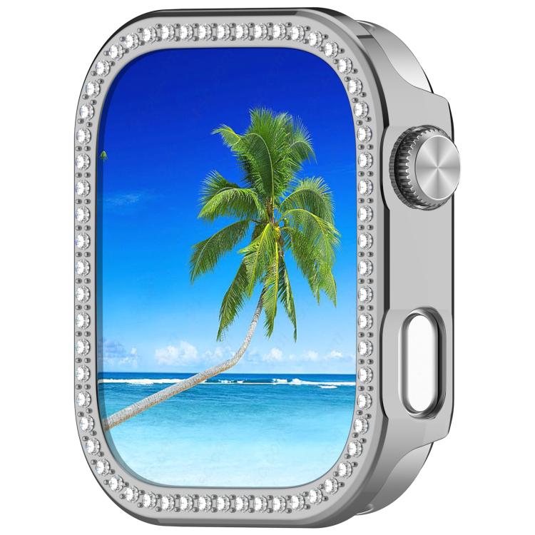 For Redmi Watch 6 Single Row Diamond Half Coverage PC Hollow Watch Protective Cover
