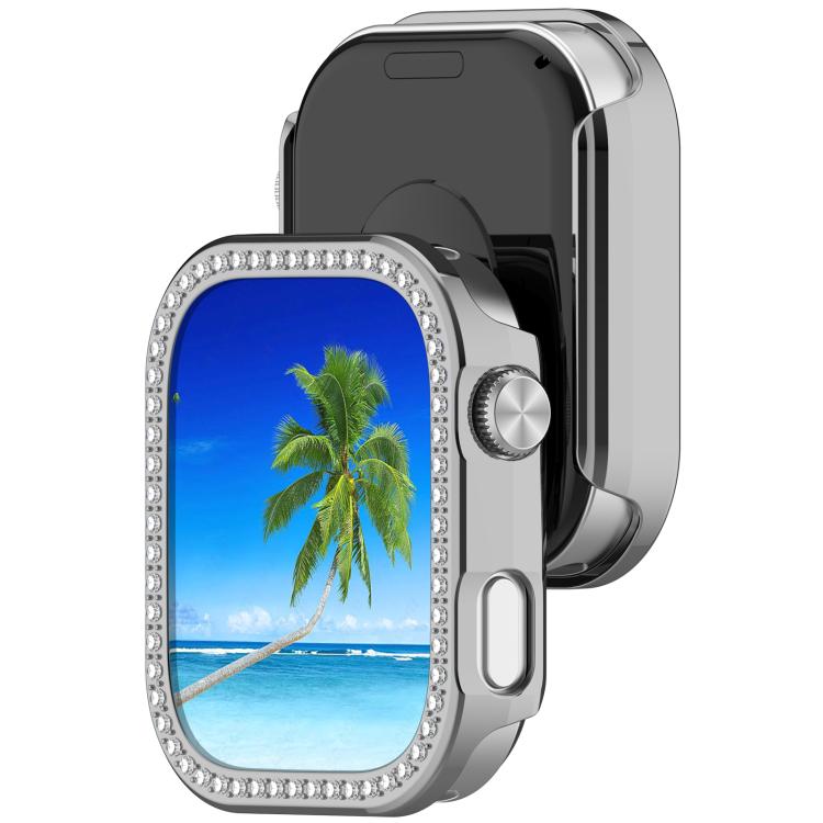For Redmi Watch 6 Single Row Diamond Half Coverage PC Hollow Watch Protective Cover
