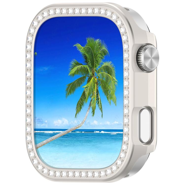 For Redmi Watch 6 Single Row Diamond Half Coverage PC Hollow Watch Protective Cover