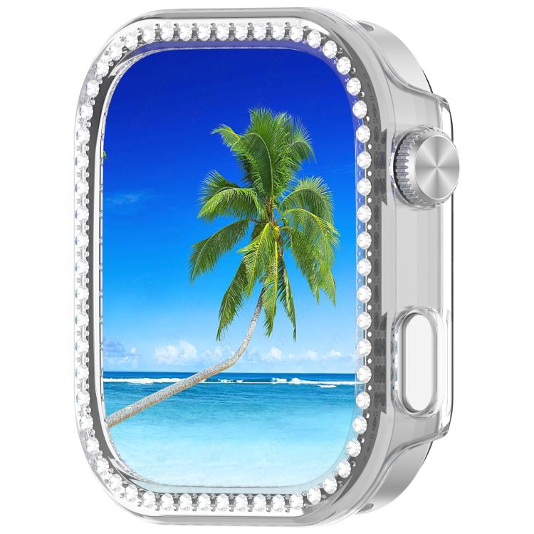 For Redmi Watch 6 Single Row Diamond Half Coverage PC Hollow Watch Protective Cover