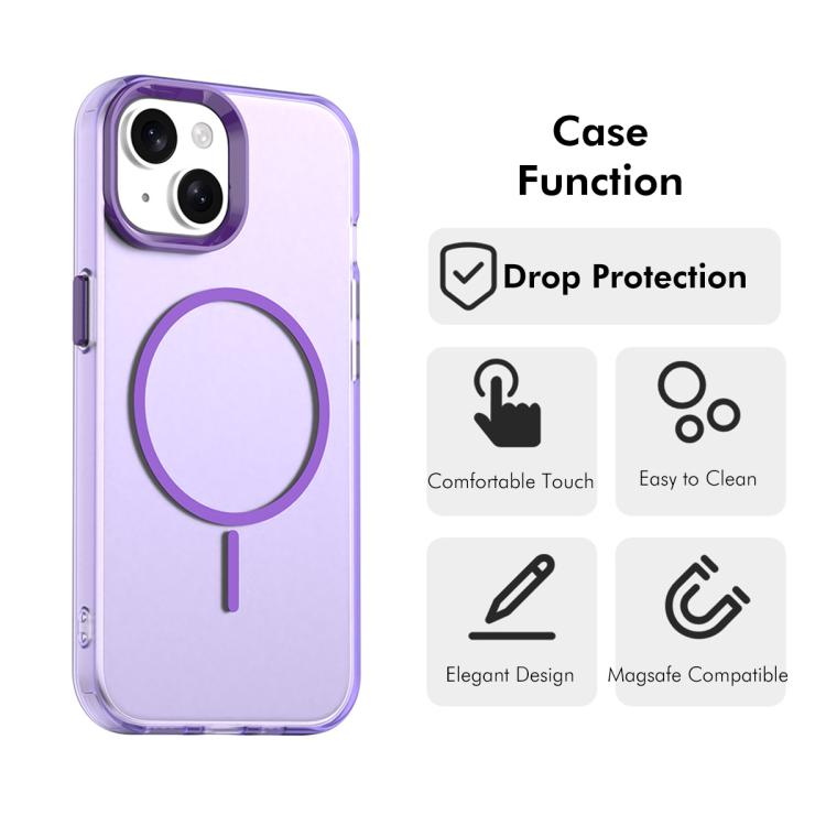 For iPhone 15 ENKAY Hat-Prince MagSafe Candy Color Phone Case with 9H Screen Film