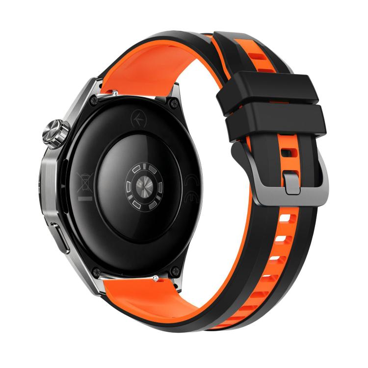 22mm Black Steel Buckle Two Color Silicone Watch Band