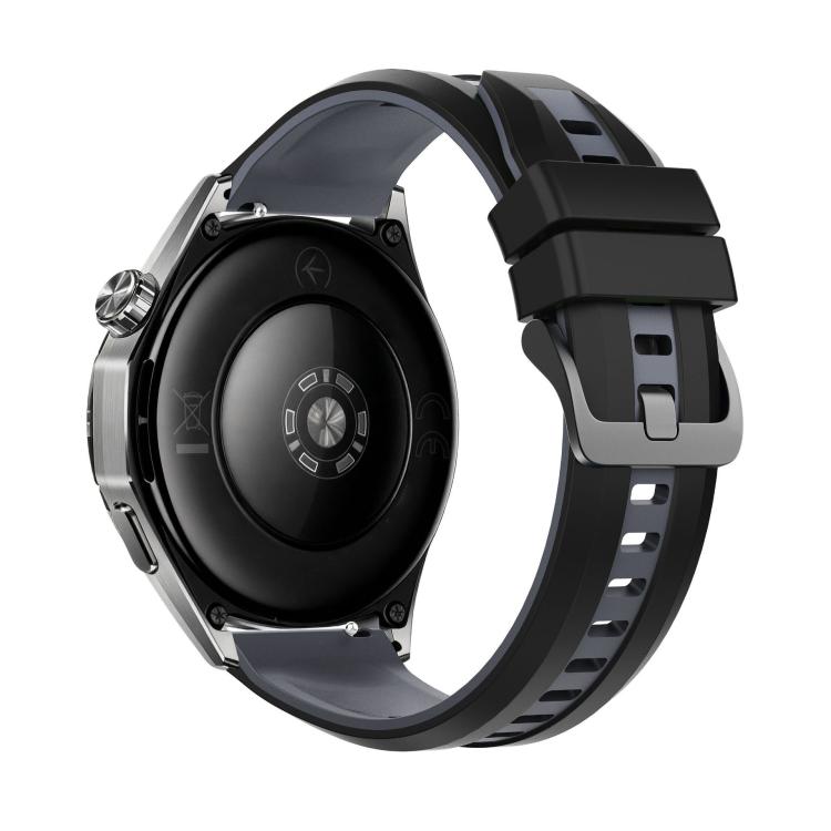 22mm Black Steel Buckle Two Color Silicone Watch Band