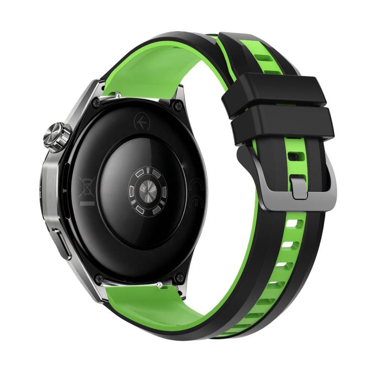 22mm Black Steel Buckle Two Color Silicone Watch Band
