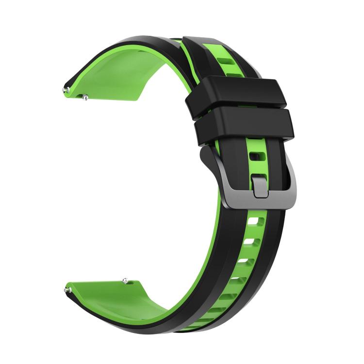 22mm Black Steel Buckle Two Color Silicone Watch Band