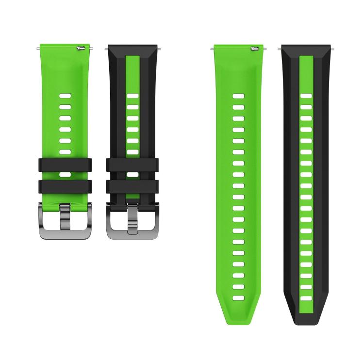 22mm Black Steel Buckle Two Color Silicone Watch Band