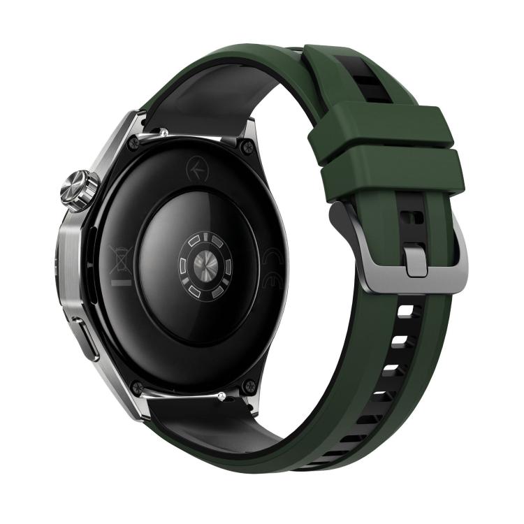 22mm Black Steel Buckle Two Color Silicone Watch Band