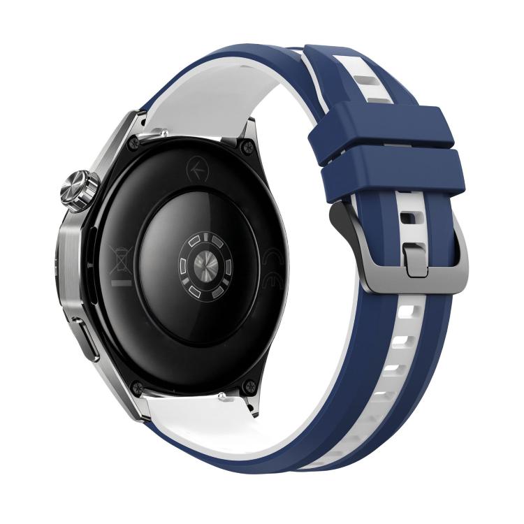 22mm Black Steel Buckle Two Color Silicone Watch Band