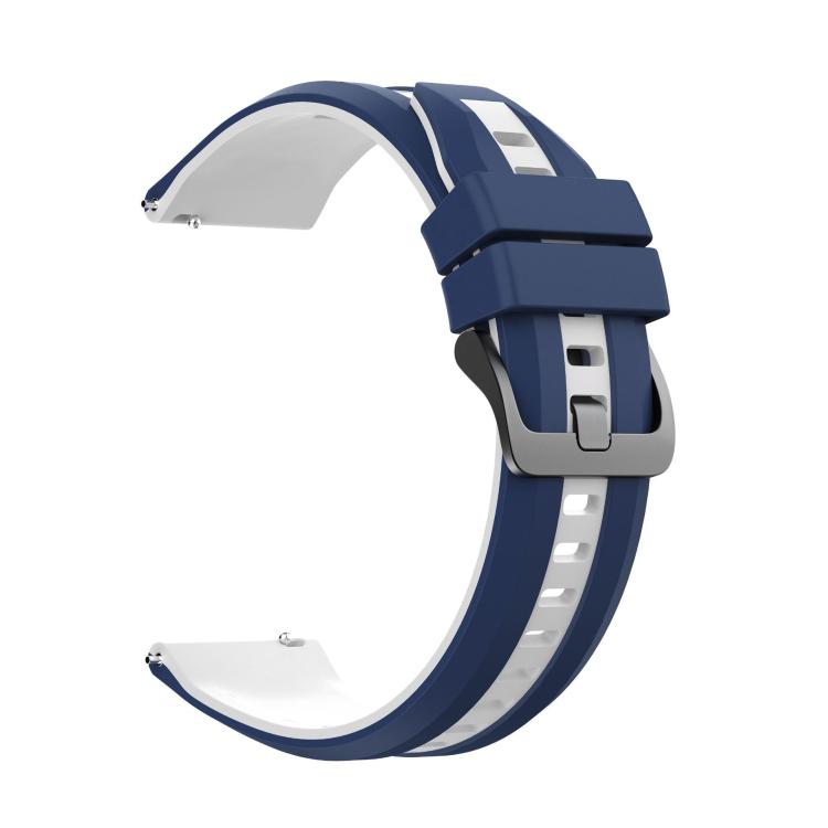 22mm Black Steel Buckle Two Color Silicone Watch Band