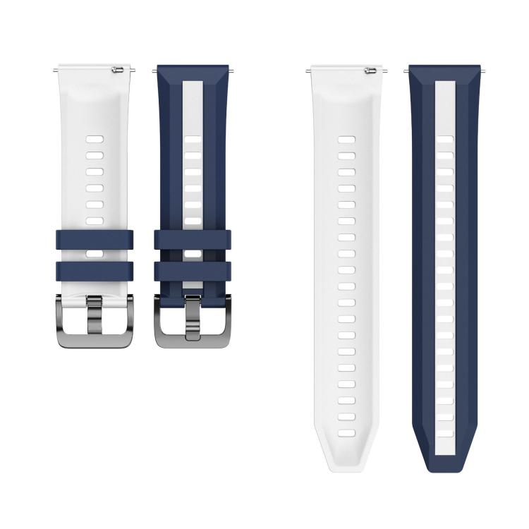 22mm Black Steel Buckle Two Color Silicone Watch Band