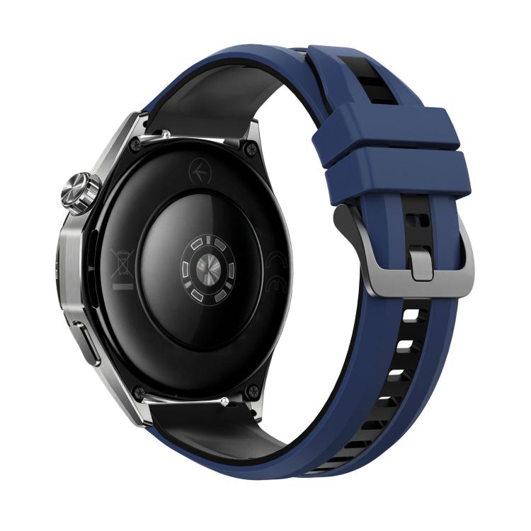 22mm Black Steel Buckle Two Color Silicone Watch Band