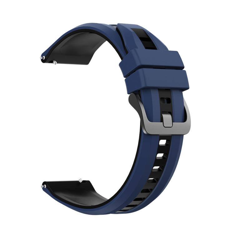 22mm Black Steel Buckle Two Color Silicone Watch Band