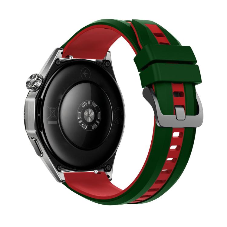 22mm Black Steel Buckle Two Color Silicone Watch Band