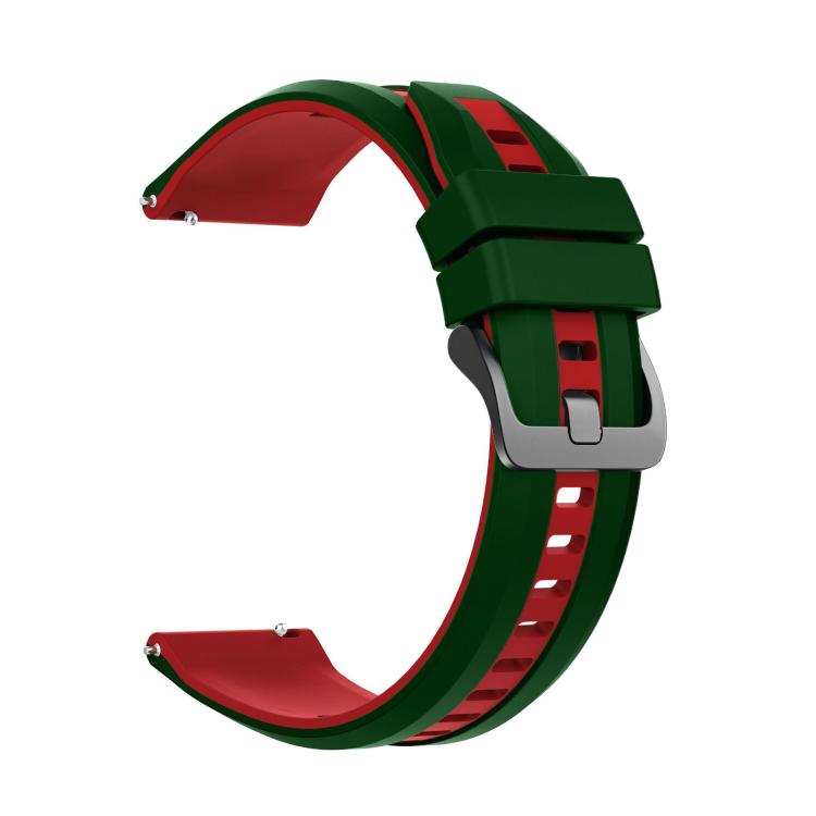 22mm Black Steel Buckle Two Color Silicone Watch Band