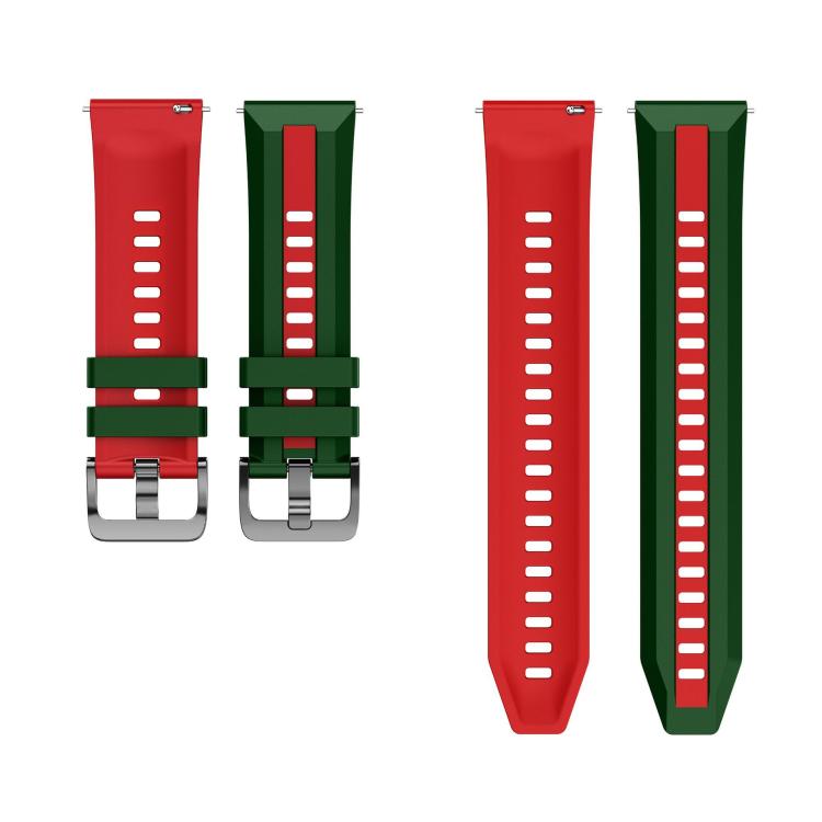 22mm Black Steel Buckle Two Color Silicone Watch Band