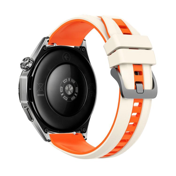 22mm Black Steel Buckle Two Color Silicone Watch Band