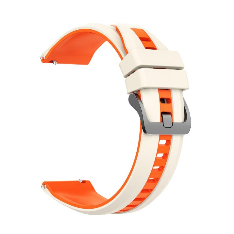 22mm Black Steel Buckle Two Color Silicone Watch Band