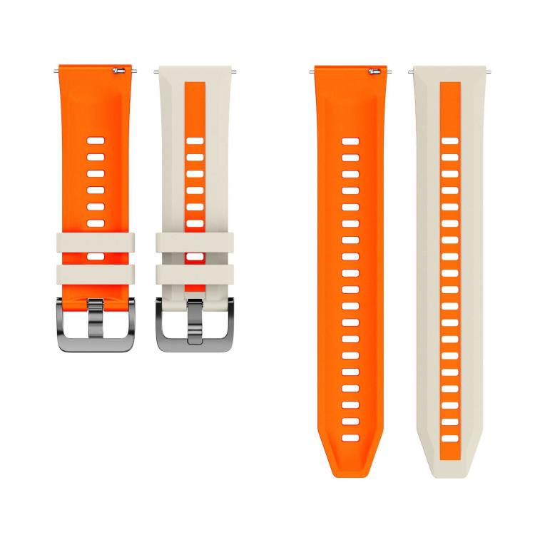 22mm Black Steel Buckle Two Color Silicone Watch Band