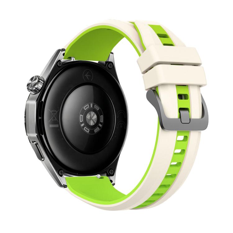 22mm Black Steel Buckle Two Color Silicone Watch Band