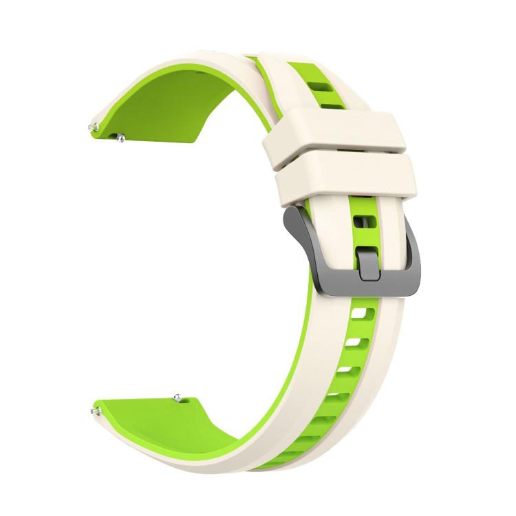 22mm Black Steel Buckle Two Color Silicone Watch Band
