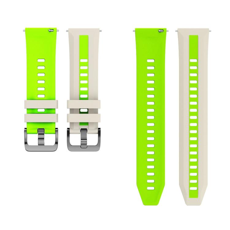 22mm Black Steel Buckle Two Color Silicone Watch Band