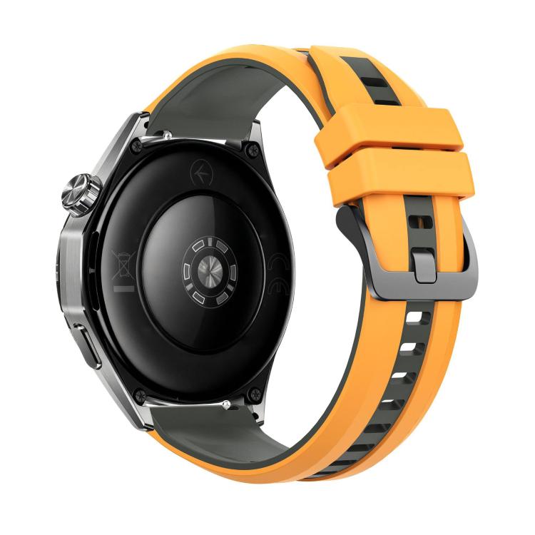 22mm Black Steel Buckle Two Color Silicone Watch Band