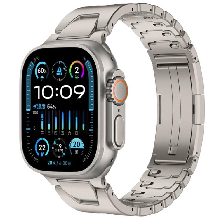 For Apple Watch 44mm / 45mm / 46mm / 49mm H-Type QuickB Release Butterfly Buckle Stainless Steel Watch Band