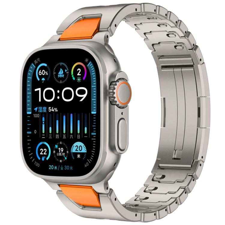 For Apple Watch 44mm / 45mm / 46mm / 49mm H-Type QuickB Release Butterfly Buckle Stainless Steel Watch Band