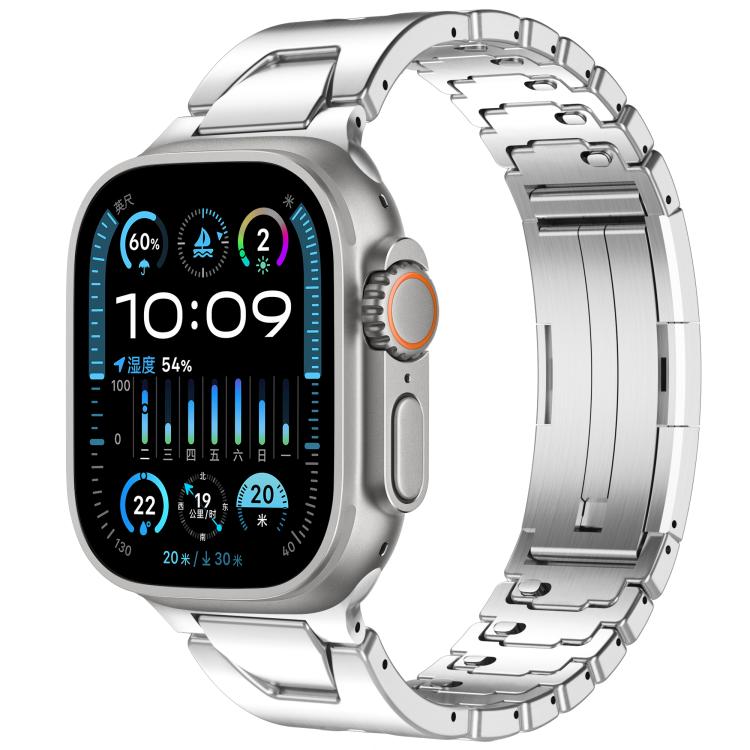 For Apple Watch 42mm / 41mm / 40mm / 38mm H-Type QuickB Release Butterfly Buckle Stainless Steel Watch Band