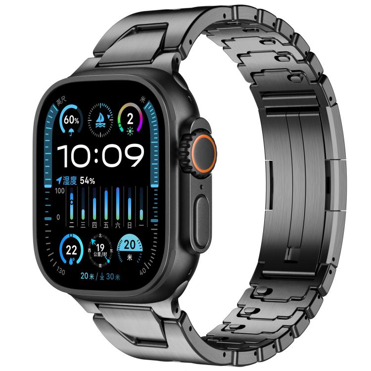 For Apple Watch 42mm / 41mm / 40mm / 38mm H-Type QuickB Release Butterfly Buckle Stainless Steel Watch Band