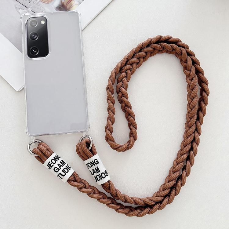 For Samsung Galaxy S20 FE Transparent Acrylic Shockproof Phone Case with Crossbody Lanyard