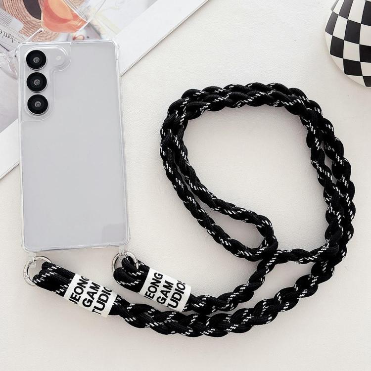 For Samsung Galaxy S22 5G Transparent Acrylic Shockproof Phone Case with Crossbody Lanyard