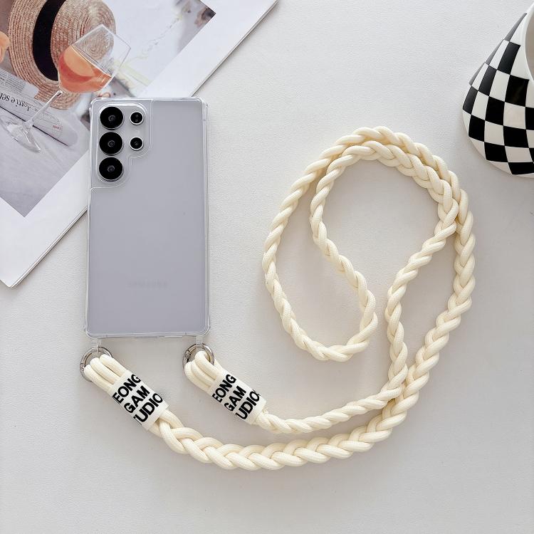 For Samsung Galaxy S23 Ultra 5G Transparent Acrylic Shockproof Phone Case with Crossbody Lanyard