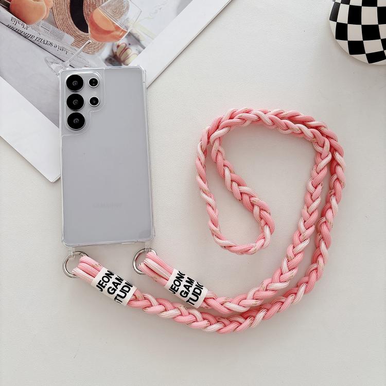 For Samsung Galaxy S25 Ultra 5G Transparent Acrylic Shockproof Phone Case with Crossbody Lanyard
