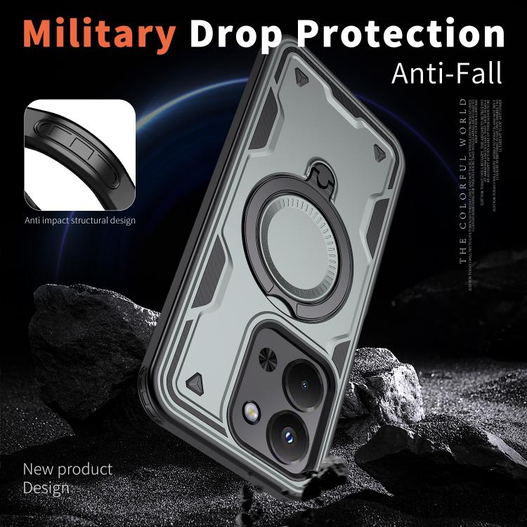 For Redmi 15C 4G / 5G EU 173mm Kalebol PC Hybrid TPU Armor MagSafe Ring Holder Phone Case