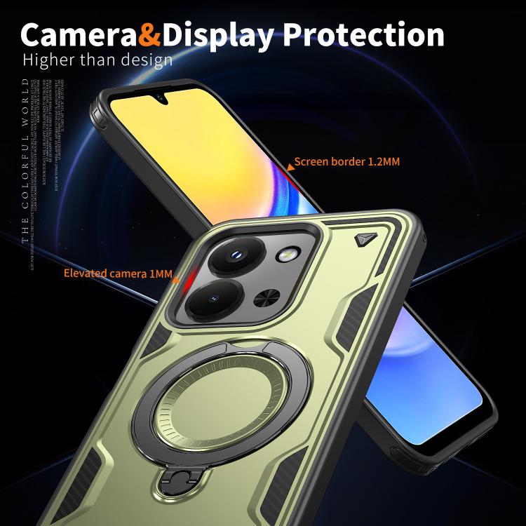 For Redmi 15C 4G / 5G EU 173mm Kalebol PC Hybrid TPU Armor MagSafe Ring Holder Phone Case