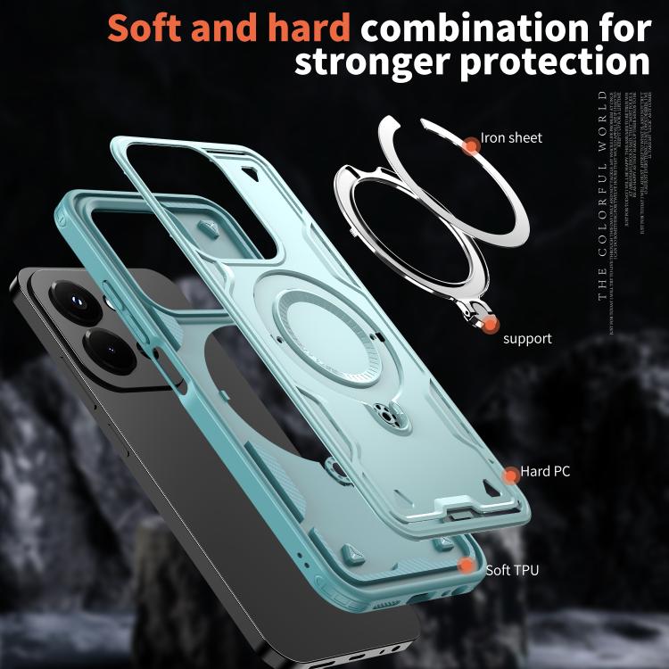 For Redmi 15C 4G / 5G EU 173mm Kalebol PC Hybrid TPU Armor MagSafe Ring Holder Phone Case