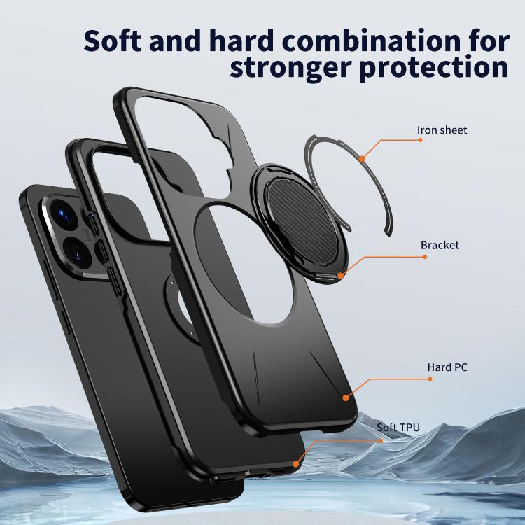For Xiaomi 15T Pro 5G Kalebol Magnetic MagSafe Rotation Holder PC Phone Case