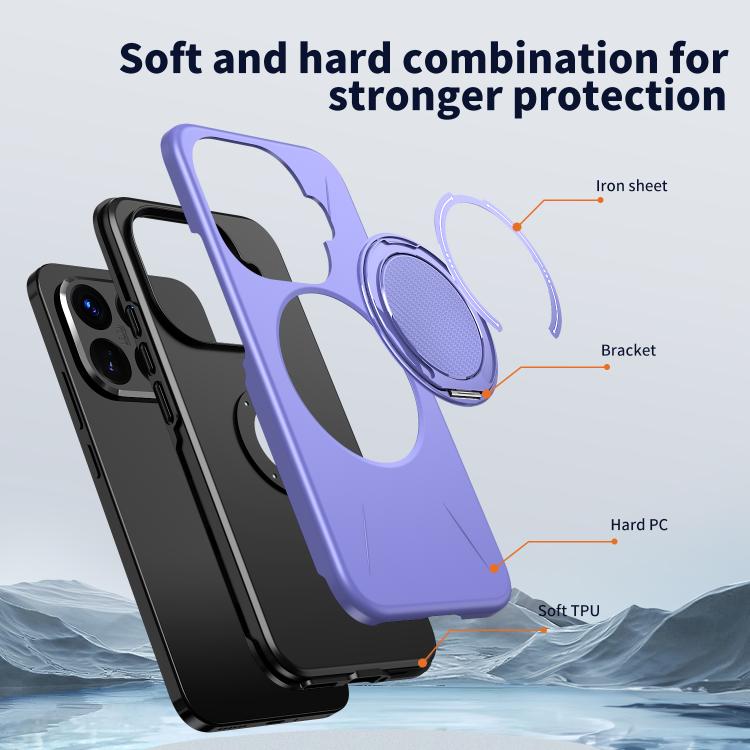 For Xiaomi 15T Pro 5G Kalebol Magnetic MagSafe Rotation Holder PC Phone Case