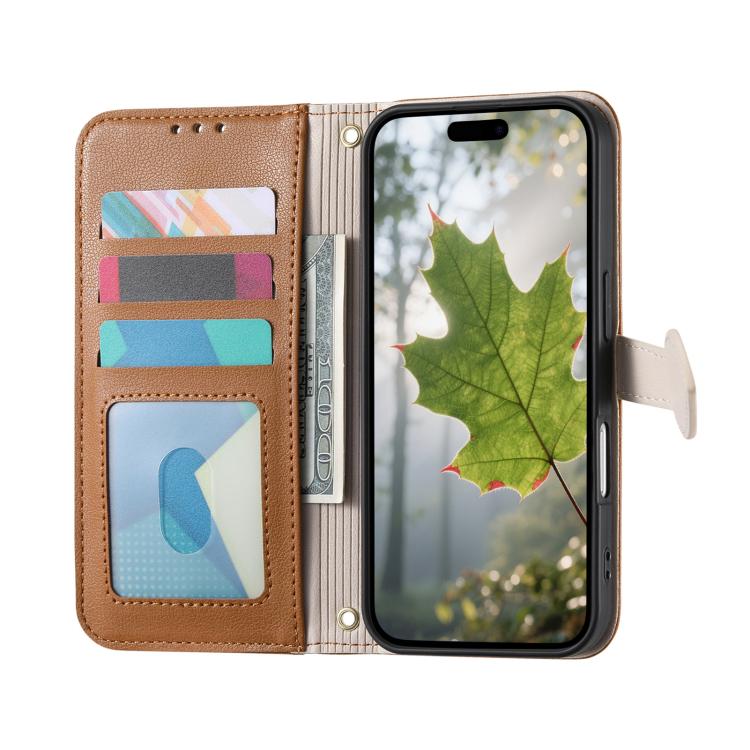 For Google Pixel 9 / 9 Pro Leaf Buckle Zipper Wallet Leather Phone Case with Strap