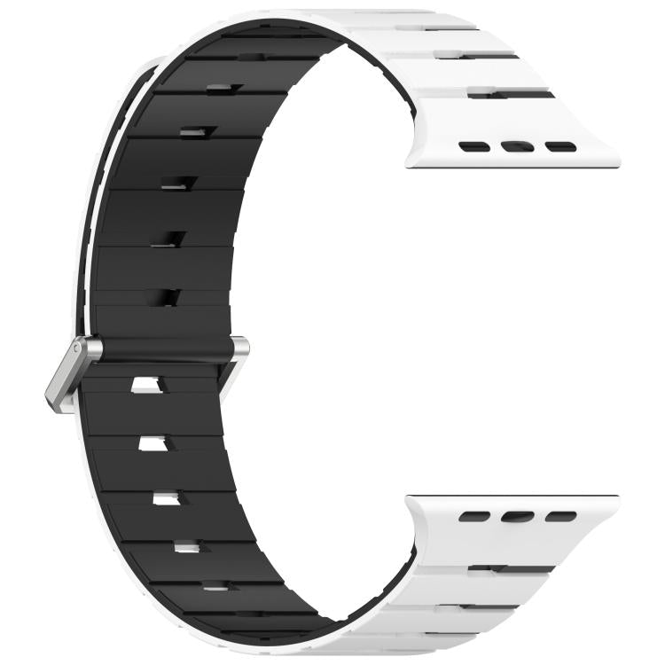 For Apple Watch 46mm / 49mm / 45mm / 44mm Melodica-Style Magnetic Dual-Color Silicone Watch Band