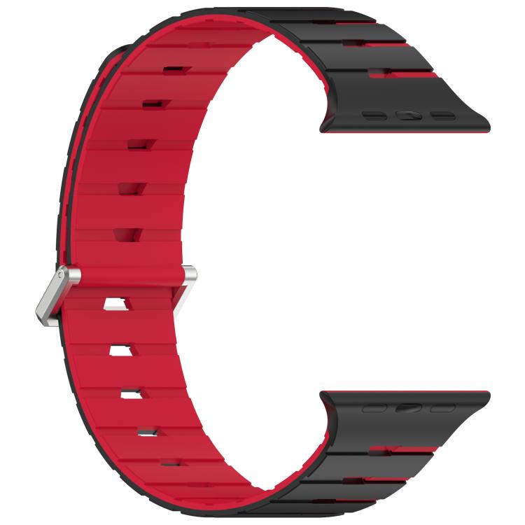 For Apple Watch 46mm / 49mm / 45mm / 44mm Melodica-Style Magnetic Dual-Color Silicone Watch Band