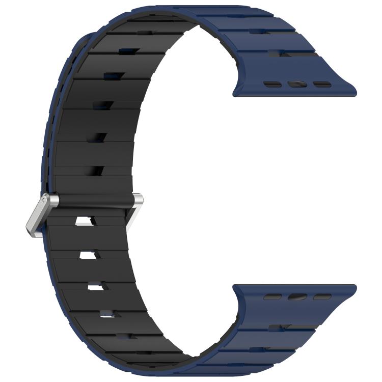 For Apple Watch 46mm / 49mm / 45mm / 44mm Melodica-Style Magnetic Dual-Color Silicone Watch Band