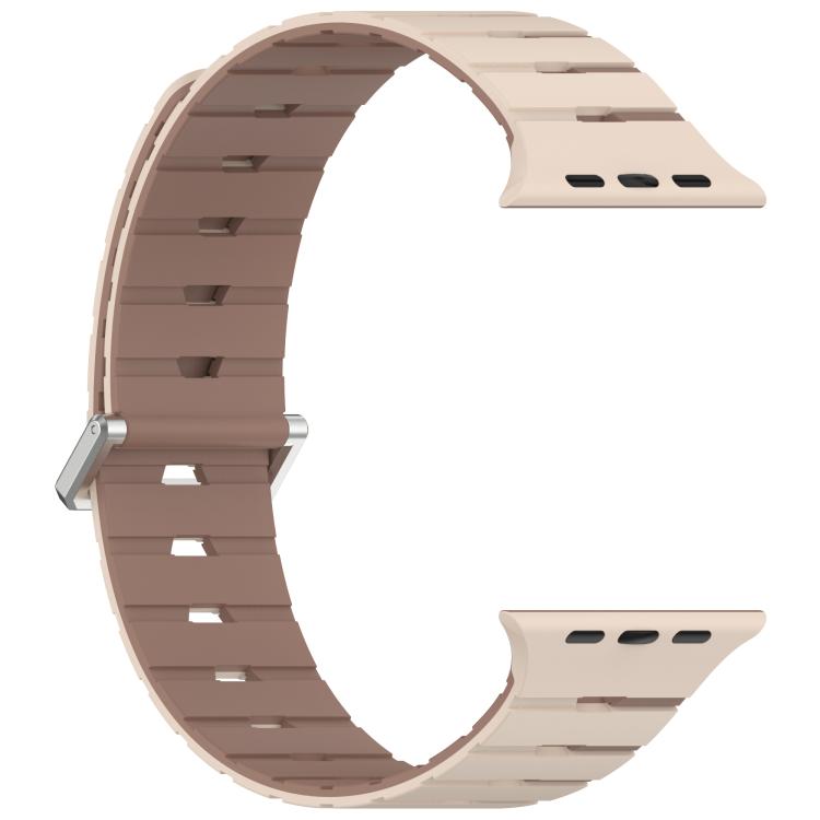 For Apple Watch 46mm / 49mm / 45mm / 44mm Melodica-Style Magnetic Dual-Color Silicone Watch Band