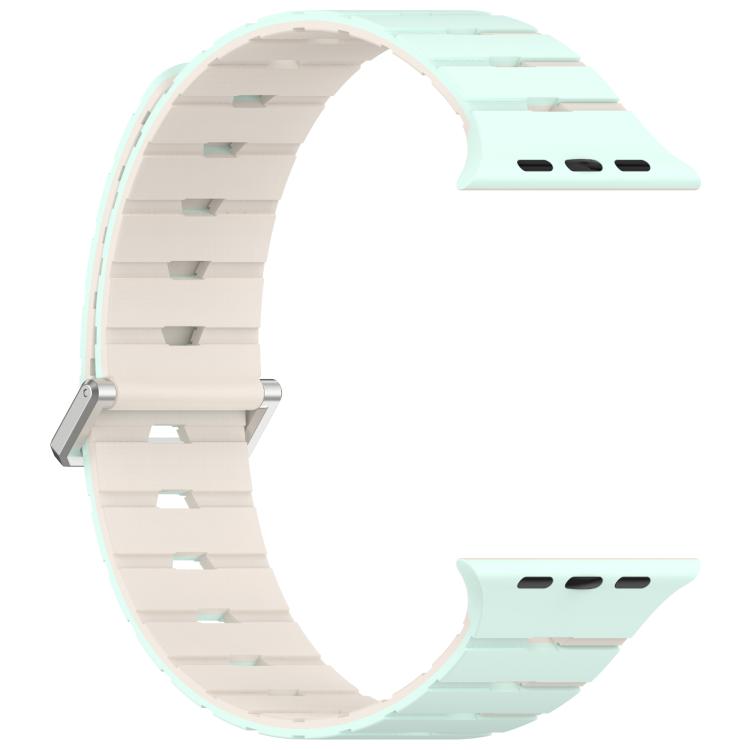 For Apple Watch 46mm / 49mm / 45mm / 44mm Melodica-Style Magnetic Dual-Color Silicone Watch Band