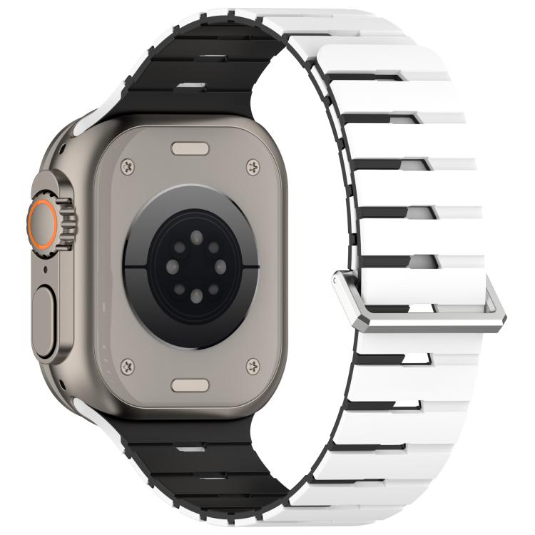 For Apple Watch 42mm / 41mm / 40mm / 38mm Melodica-Style Magnetic Dual-Color Silicone Watch Band
