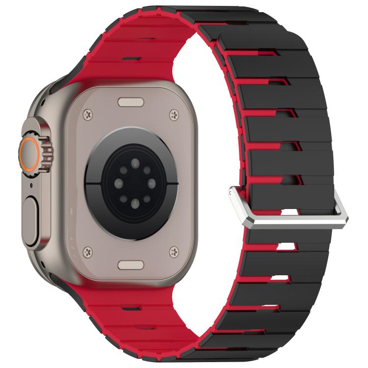 For Apple Watch 42mm / 41mm / 40mm / 38mm Melodica-Style Magnetic Dual-Color Silicone Watch Band