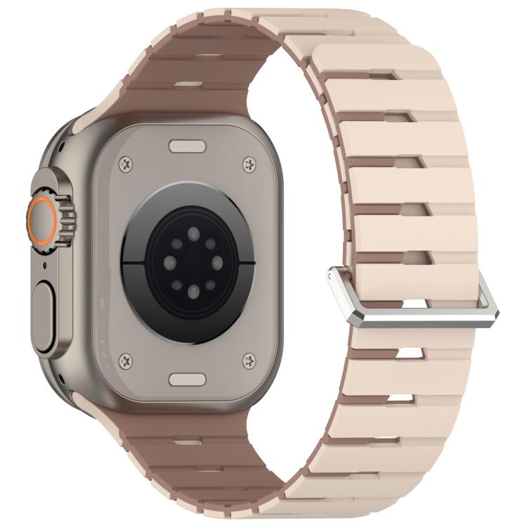 For Apple Watch 42mm / 41mm / 40mm / 38mm Melodica-Style Magnetic Dual-Color Silicone Watch Band