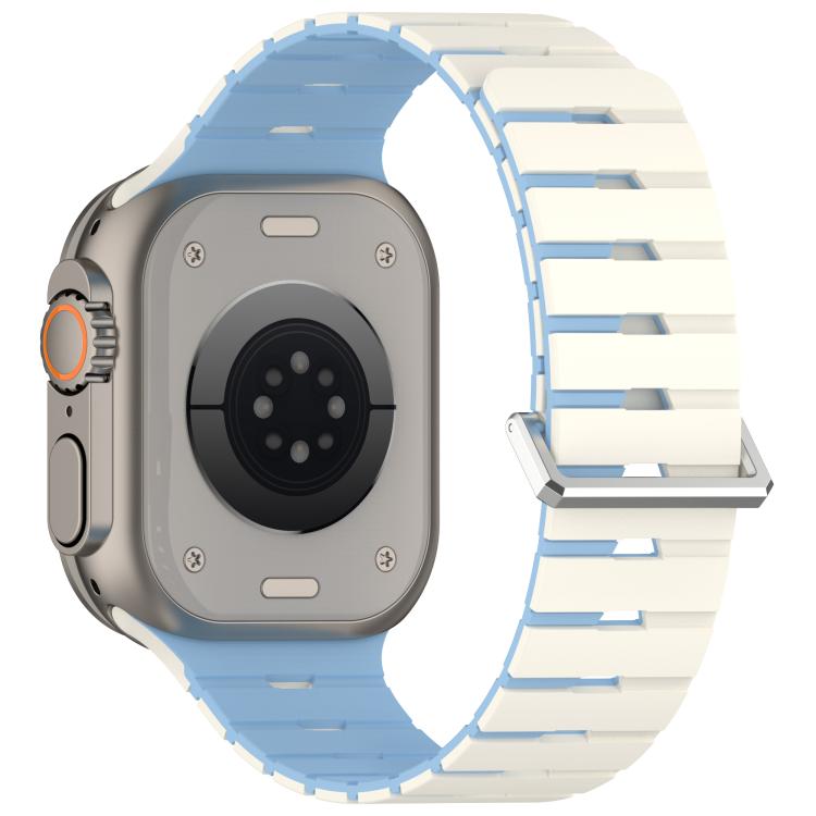 For Apple Watch 42mm / 41mm / 40mm / 38mm Melodica-Style Magnetic Dual-Color Silicone Watch Band