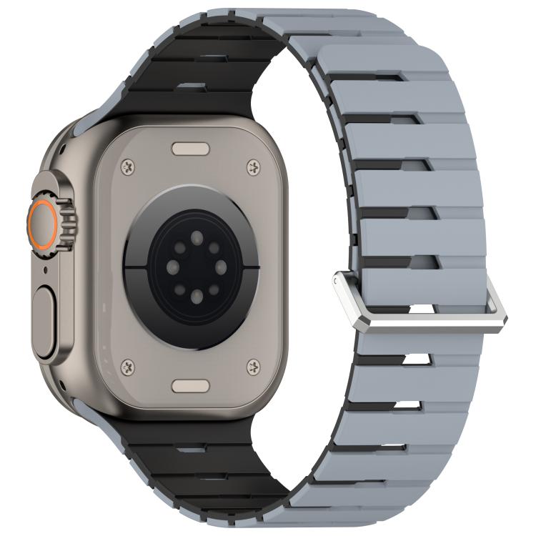 For Apple Watch 42mm / 41mm / 40mm / 38mm Melodica-Style Magnetic Dual-Color Silicone Watch Band
